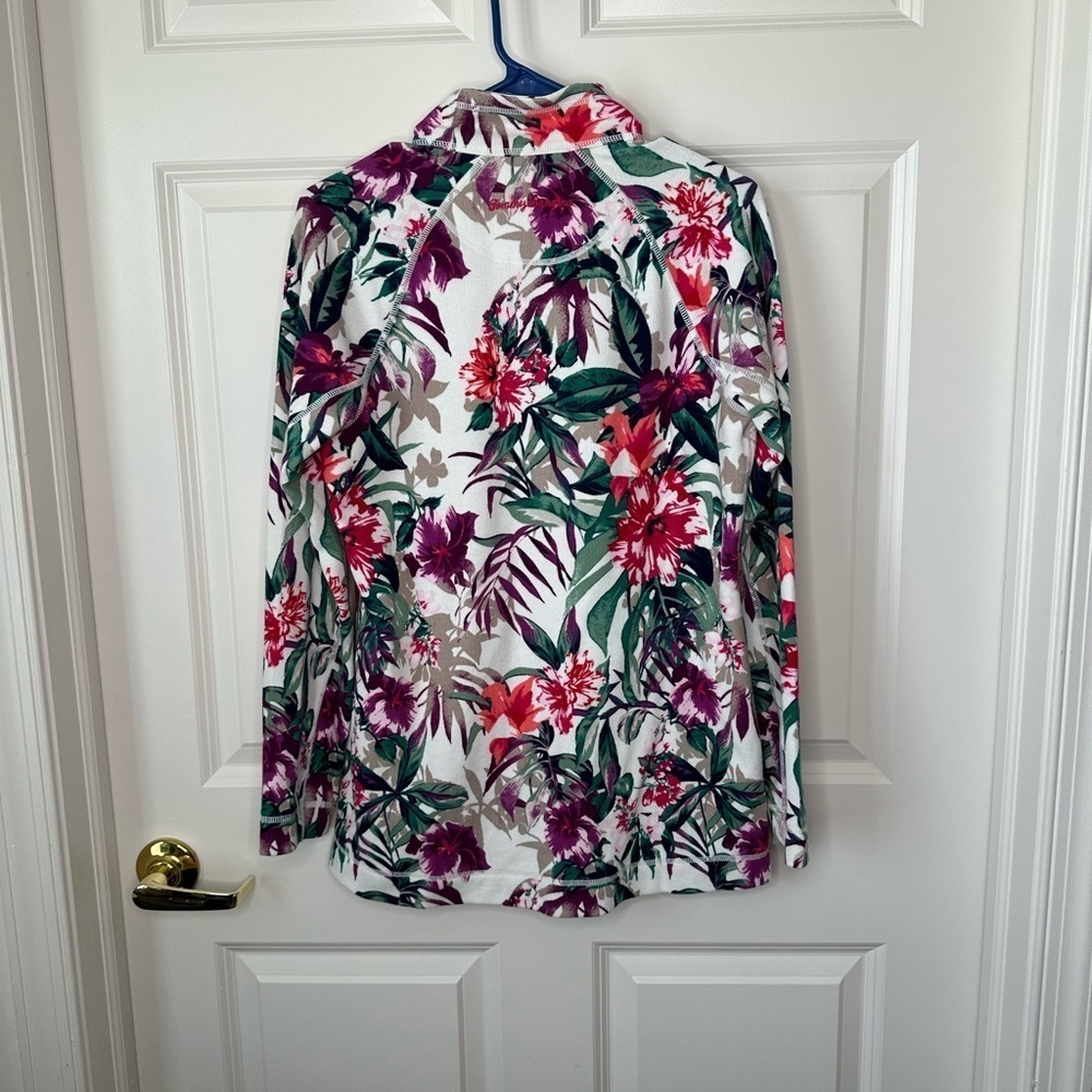 Tommy Bahama Womens Size M Tropical Full Zip Long Sleeve Floral Jacket - Picture 2 of 8